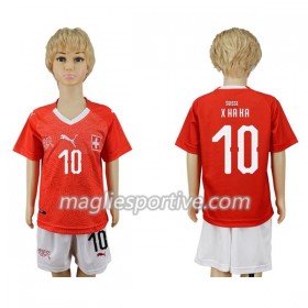 Completo Calcio Svizzera Xhaka 10 Bambino Divisa Prima Mondiali 2018